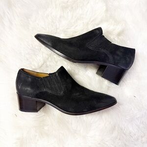 Frye Eleanor Western Suede Booties – Black – Size 6.5M